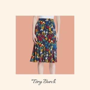 ToryBurch Floral Print Knee Skirt
